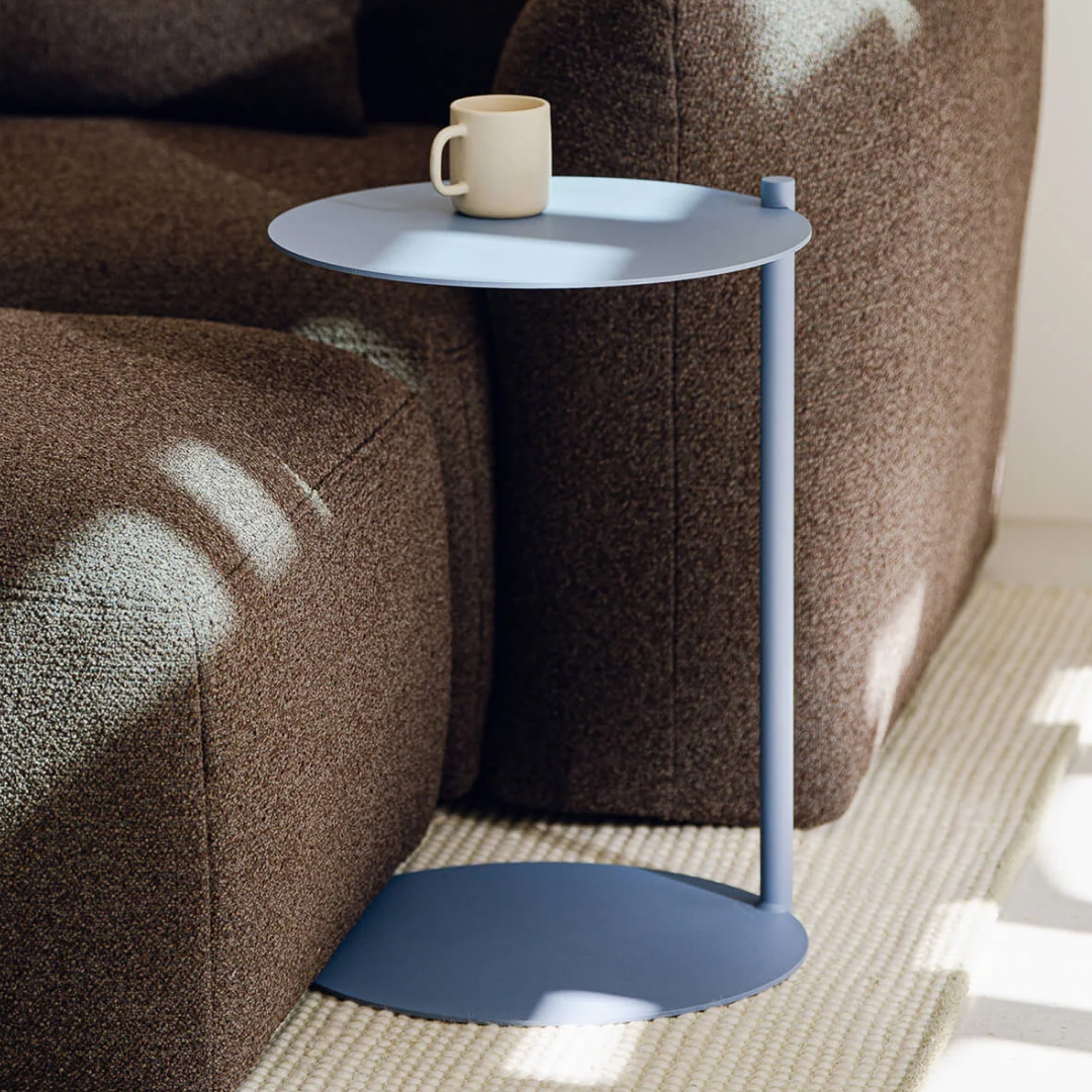 Couchtisch - Frostblau - Runder Wohnzimmertisch aus Stahl - Minimalistischer Deko Tisch für Zuhause - Modernes Design & Hochwertige Verarbeitung - 
