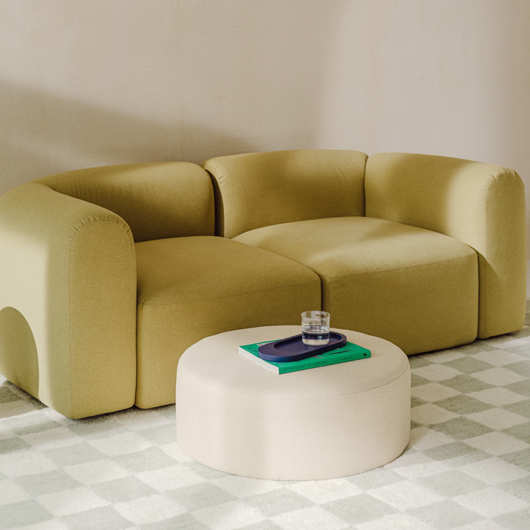 Flom Sofa 2-Sitzer - gelb - kleine modulare Couch - noo.ma