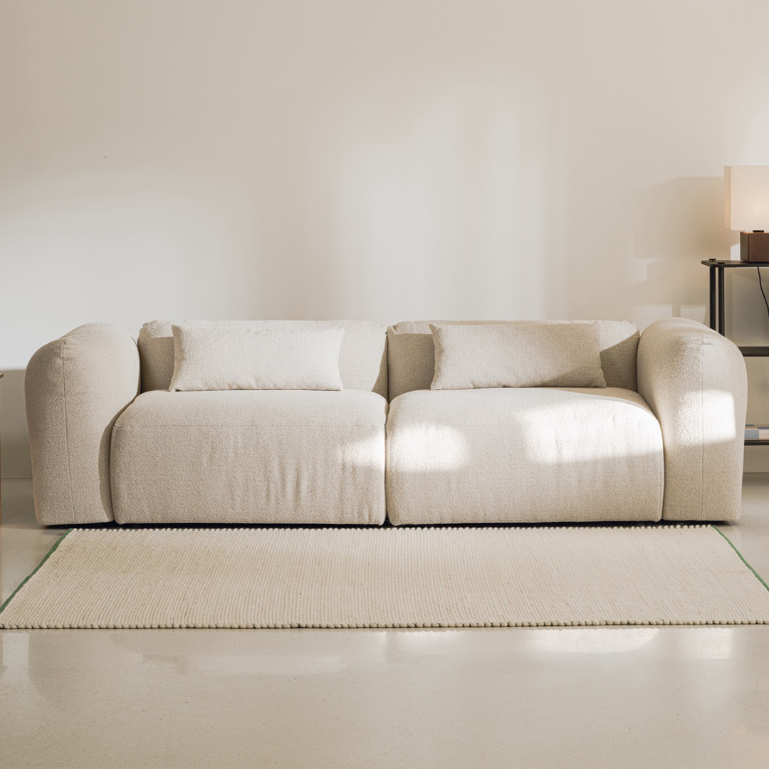 Yaro Sofa 3-Sitzer - beige - minimales Wohnzimmersofa - noo.ma