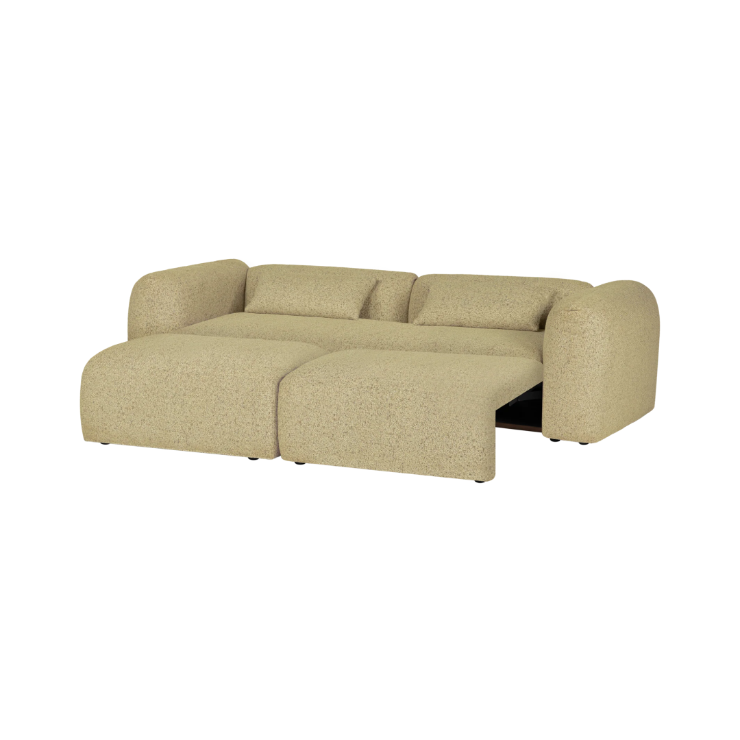Yaro Sofa 3-Sitzer schlafsofa - Hellgelb Melange - Schlafsofa 3-Sitzer für das Wohnzimmer - noo.ma